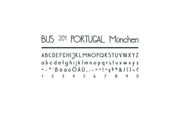 Bus 201 Portugal München Font for Editorial Design